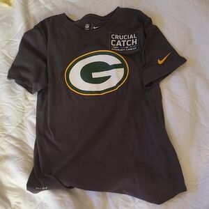 Nike Black T-Shirt with Green and Gold Logo